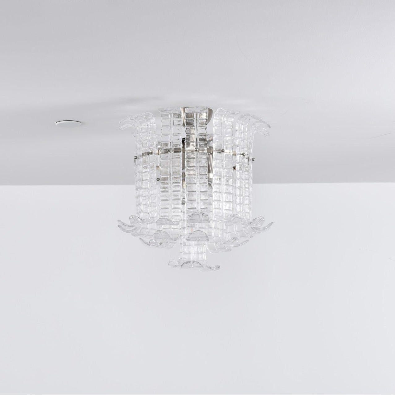 Lioreleria Ceiling Lamp Clear Murano Glass Flush Mount