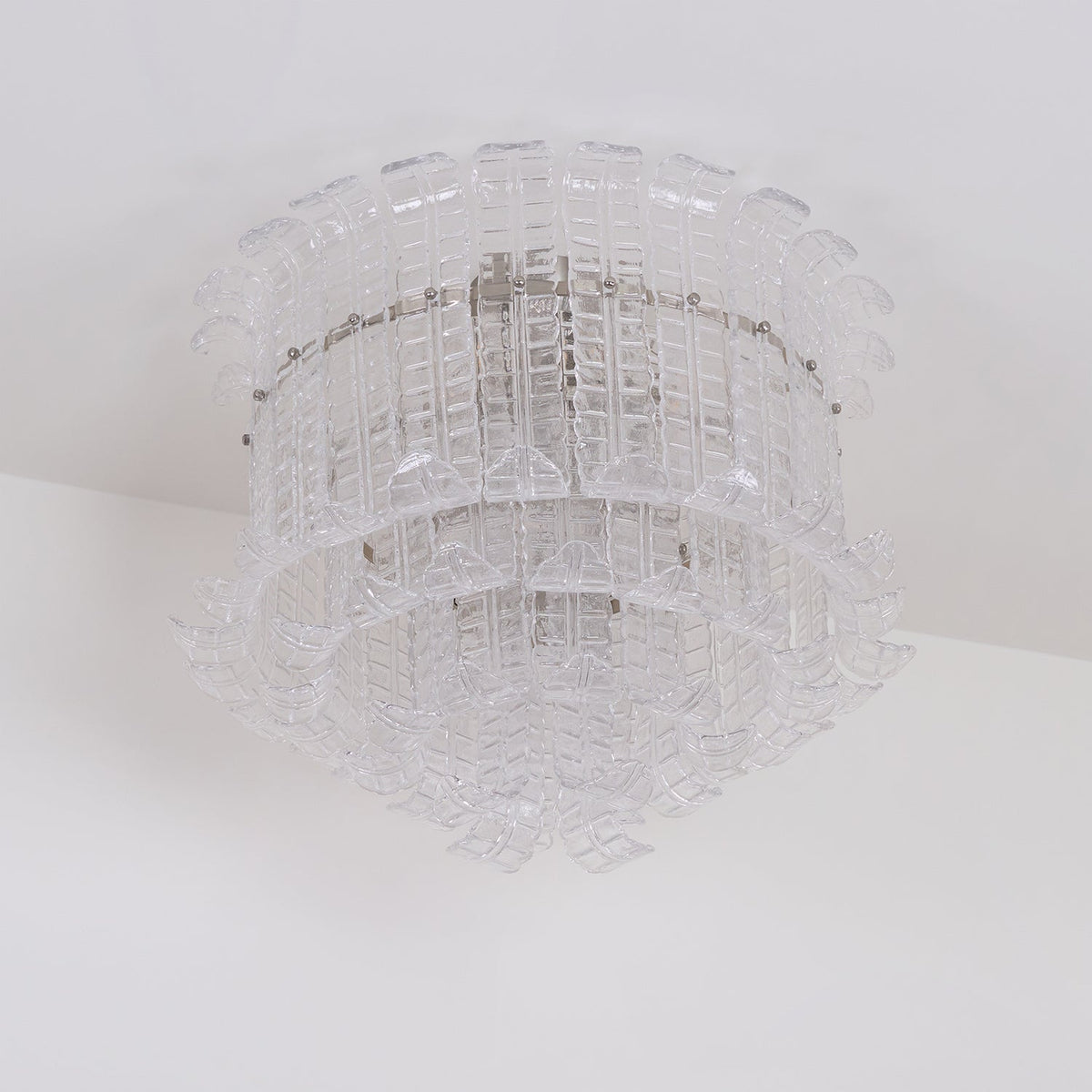 Lioreleria Ceiling Lamp Clear Murano Glass Flush Mount