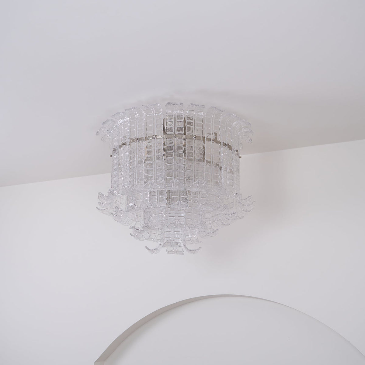 Lioreleria Ceiling Lamp Clear Murano Glass Flush Mount