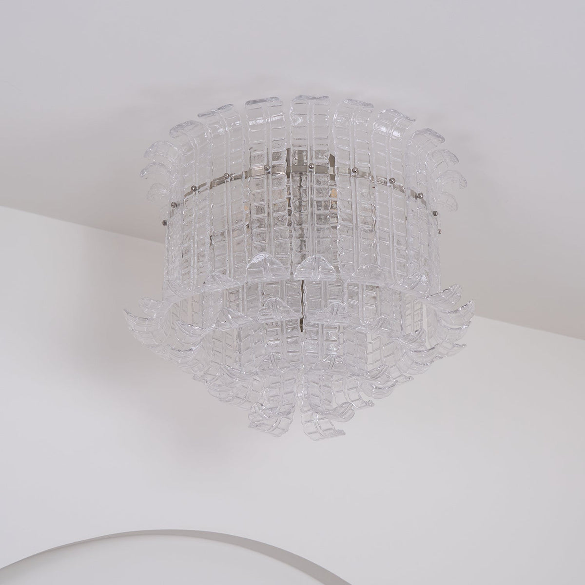 Lioreleria Ceiling Lamp Clear Murano Glass Flush Mount