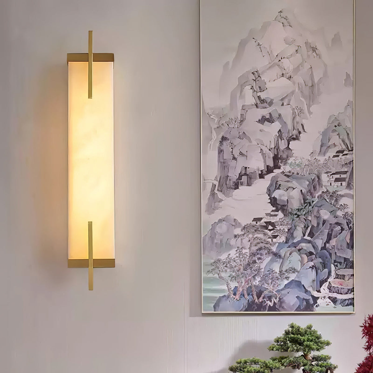 Komino Rectangular Alabaster Wall Light