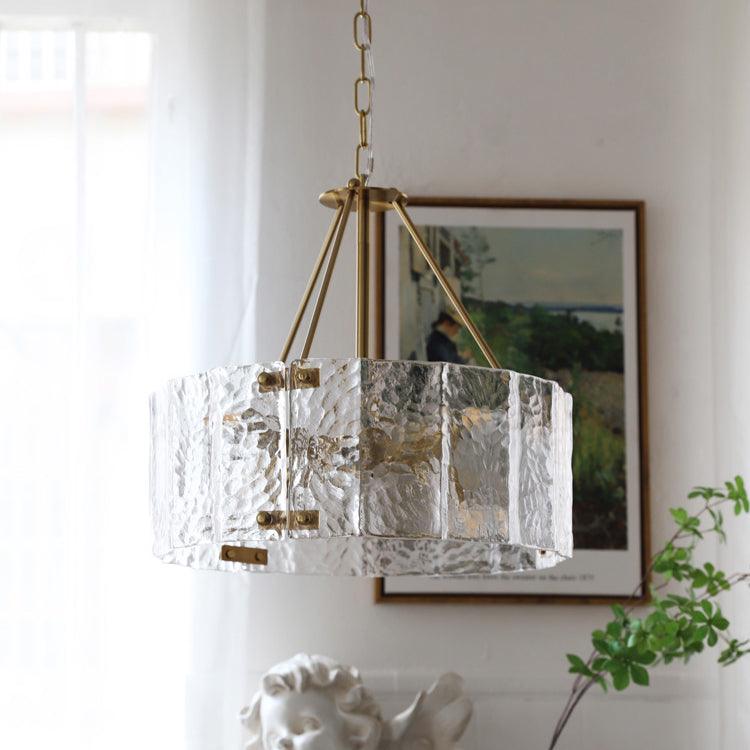 Eirorian Chandelier Calvert Clear Textured Glass