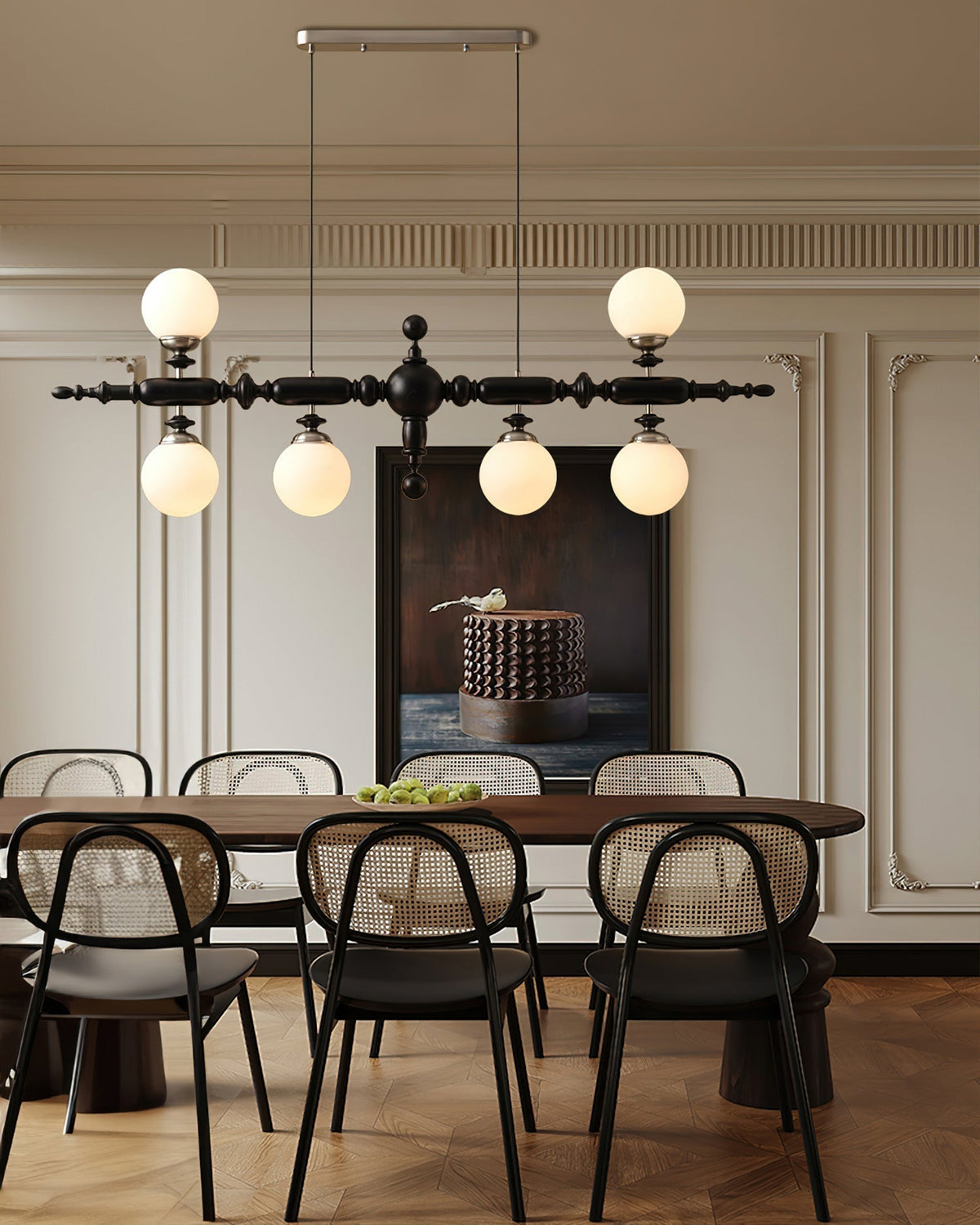 Isilira Classic Wood Glass Linear Pendant Light