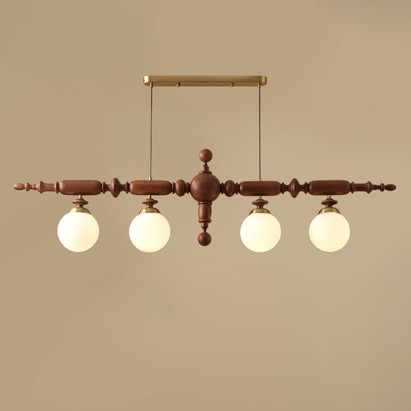Isilira Classic Wood Glass Linear Pendant Light