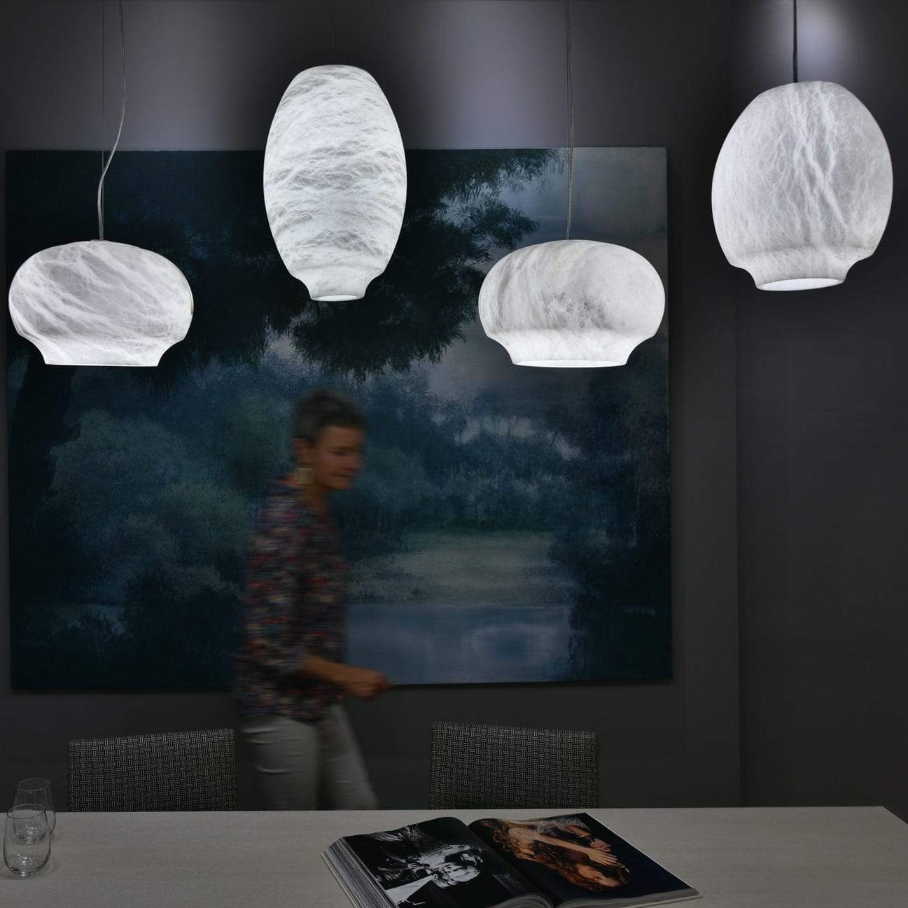 Thalia Minimalist Alabaster Pendant Light