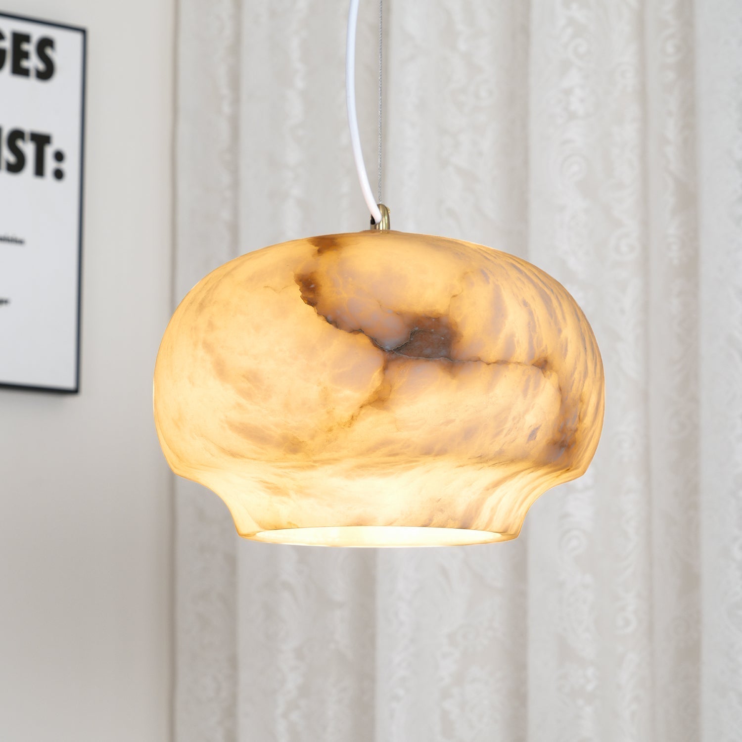 Thalia Minimalist Alabaster Pendant Light