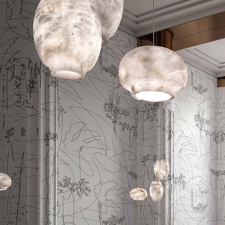 Thalia Minimalist Alabaster Pendant Light