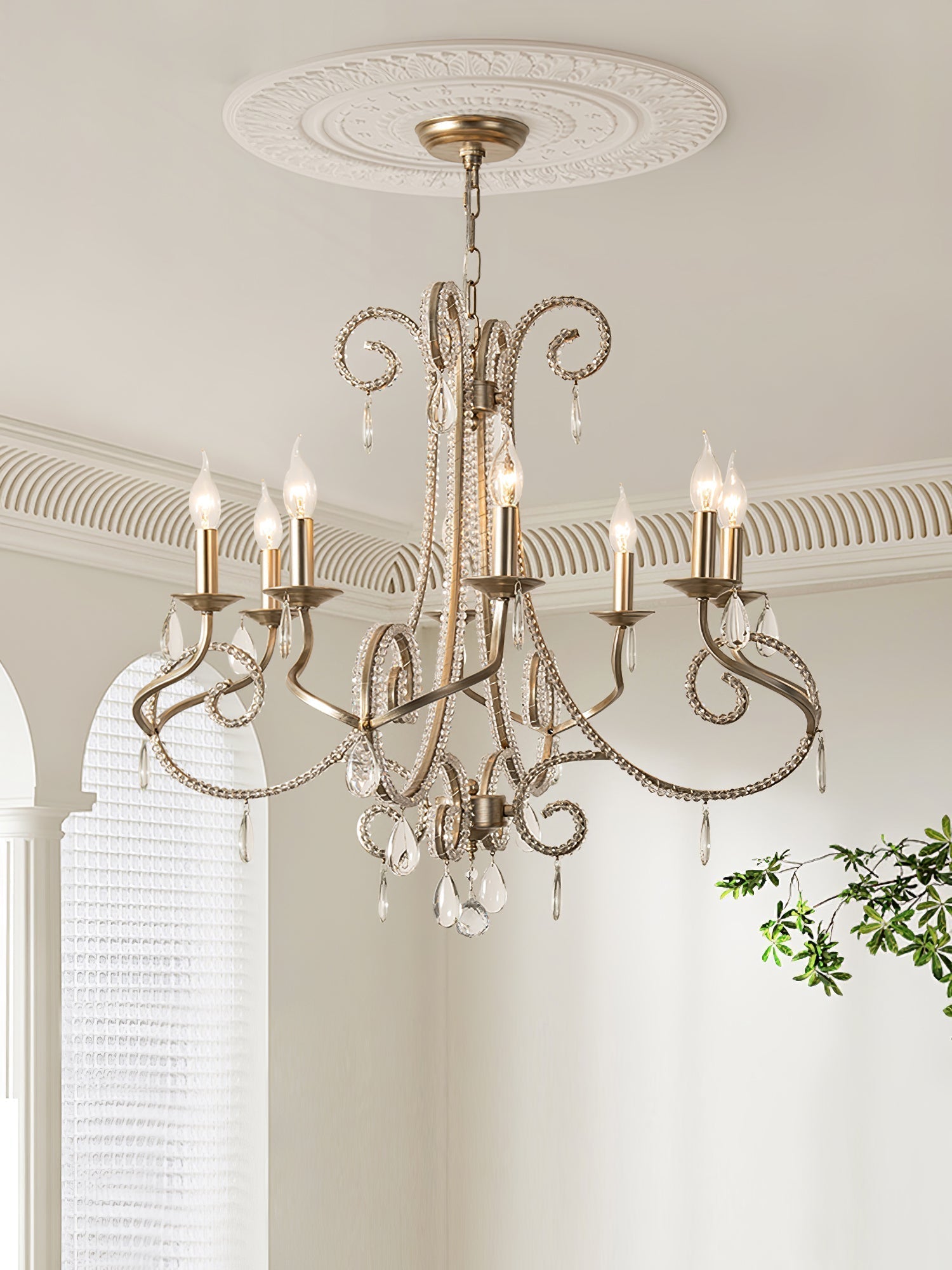 Elysara Crystal Candle Chandelier