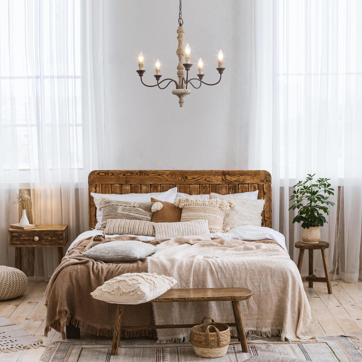 Lumeliel Chandelier Candlestick Farmhouse Rustic