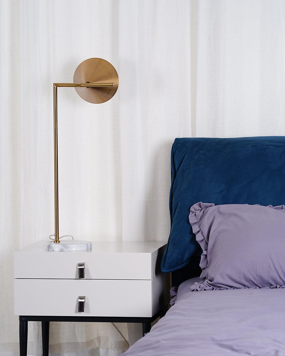 Glowen Marble Industrial Table Lamp