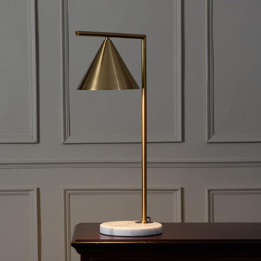 Glowen Marble Industrial Table Lamp