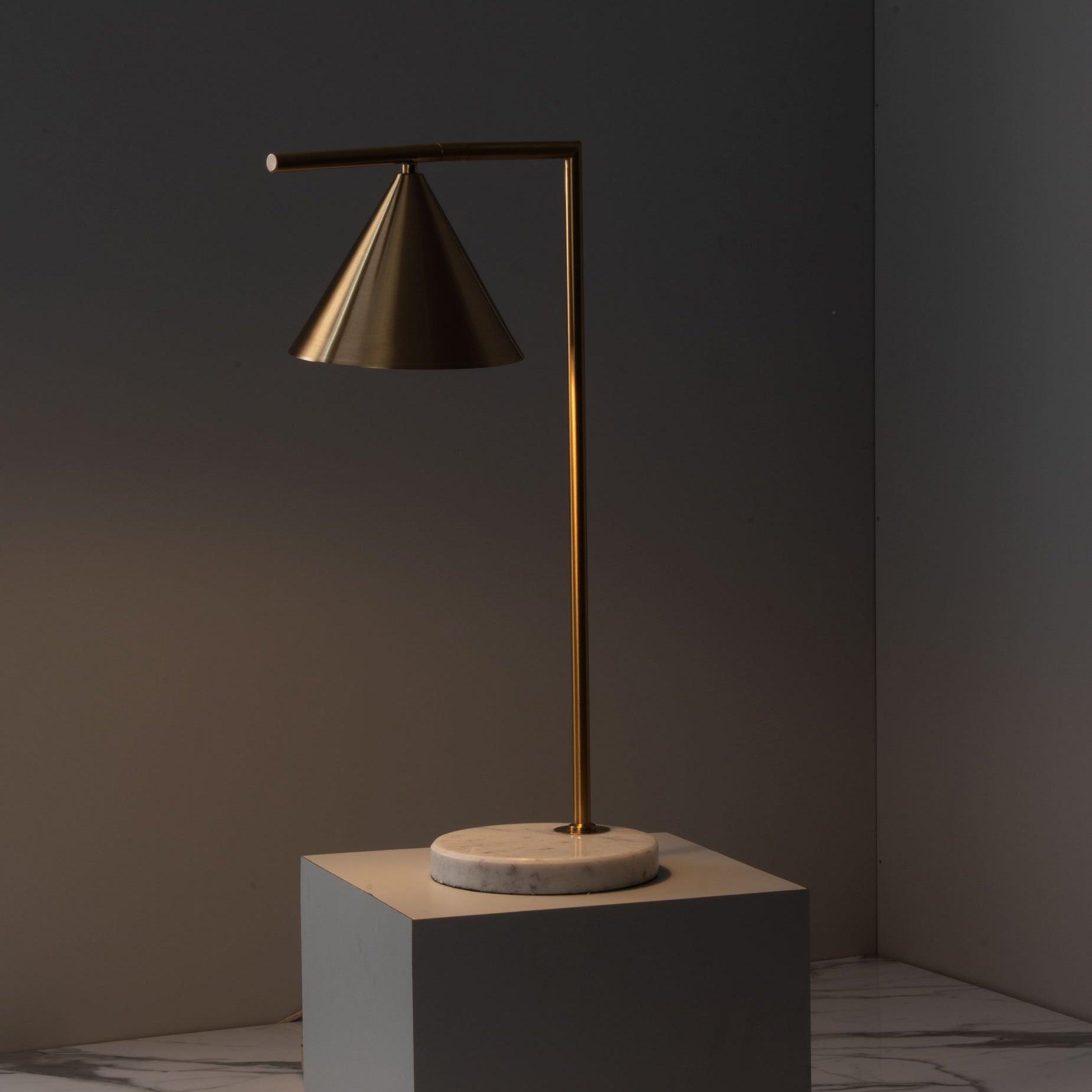 Glowen Marble Industrial Table Lamp