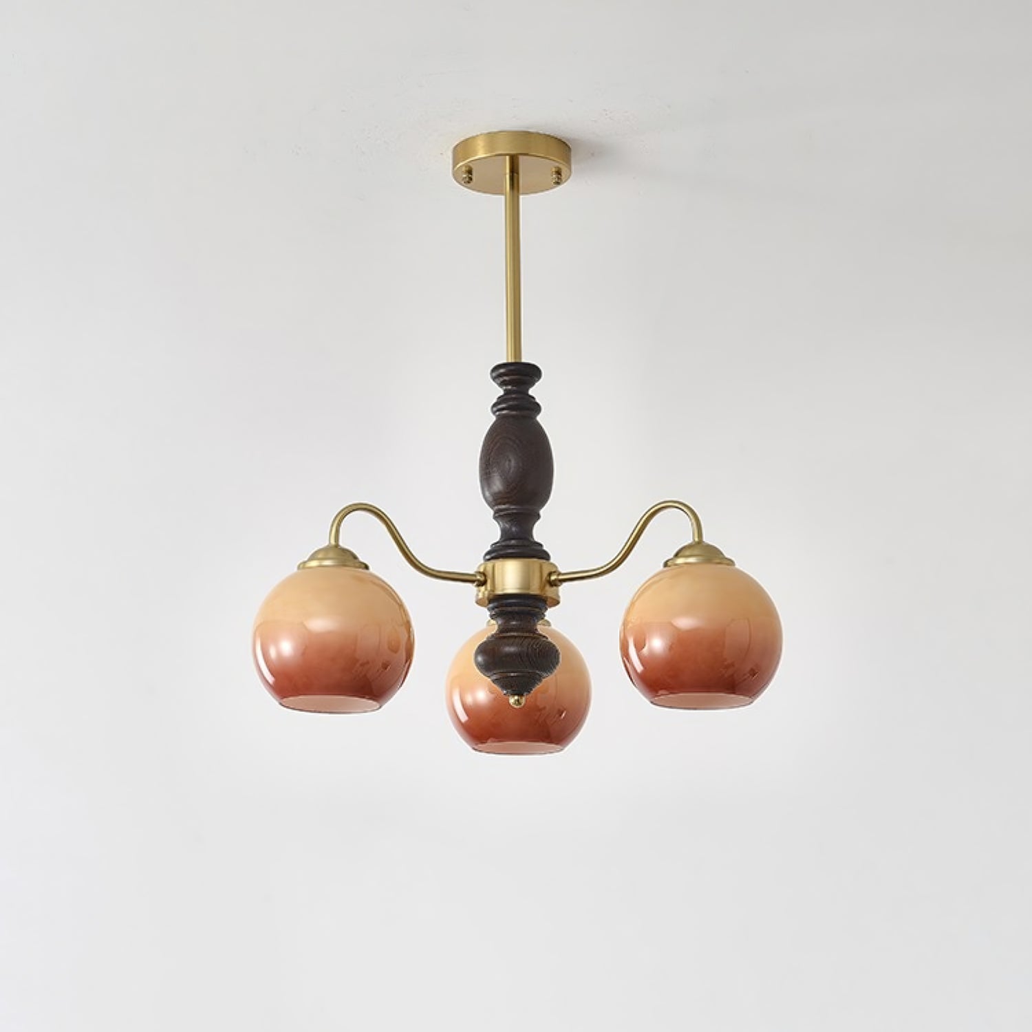 Reniian Chandelier Caramel Orb Curved Arm