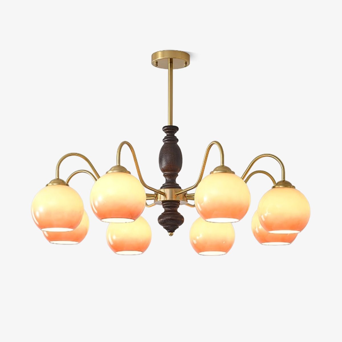 Reniian Chandelier Caramel Orb Curved Arm