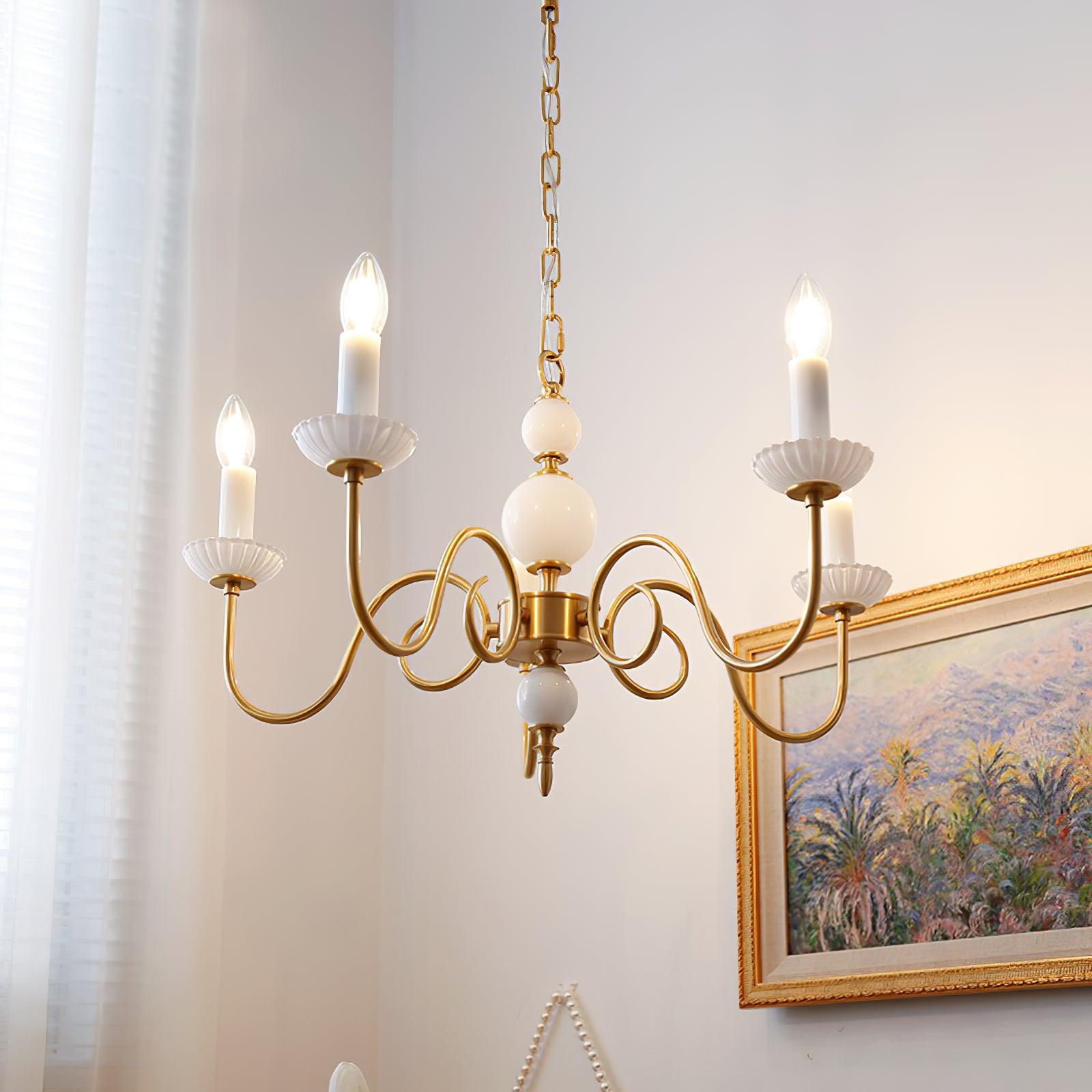Oriirira Chandelier Carlita Gold Modern Five-Armed