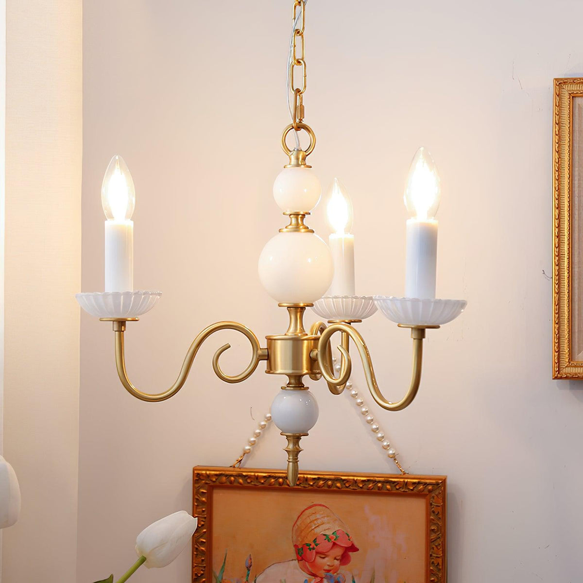 Oriirira Chandelier Carlita Gold Modern Five-Armed
