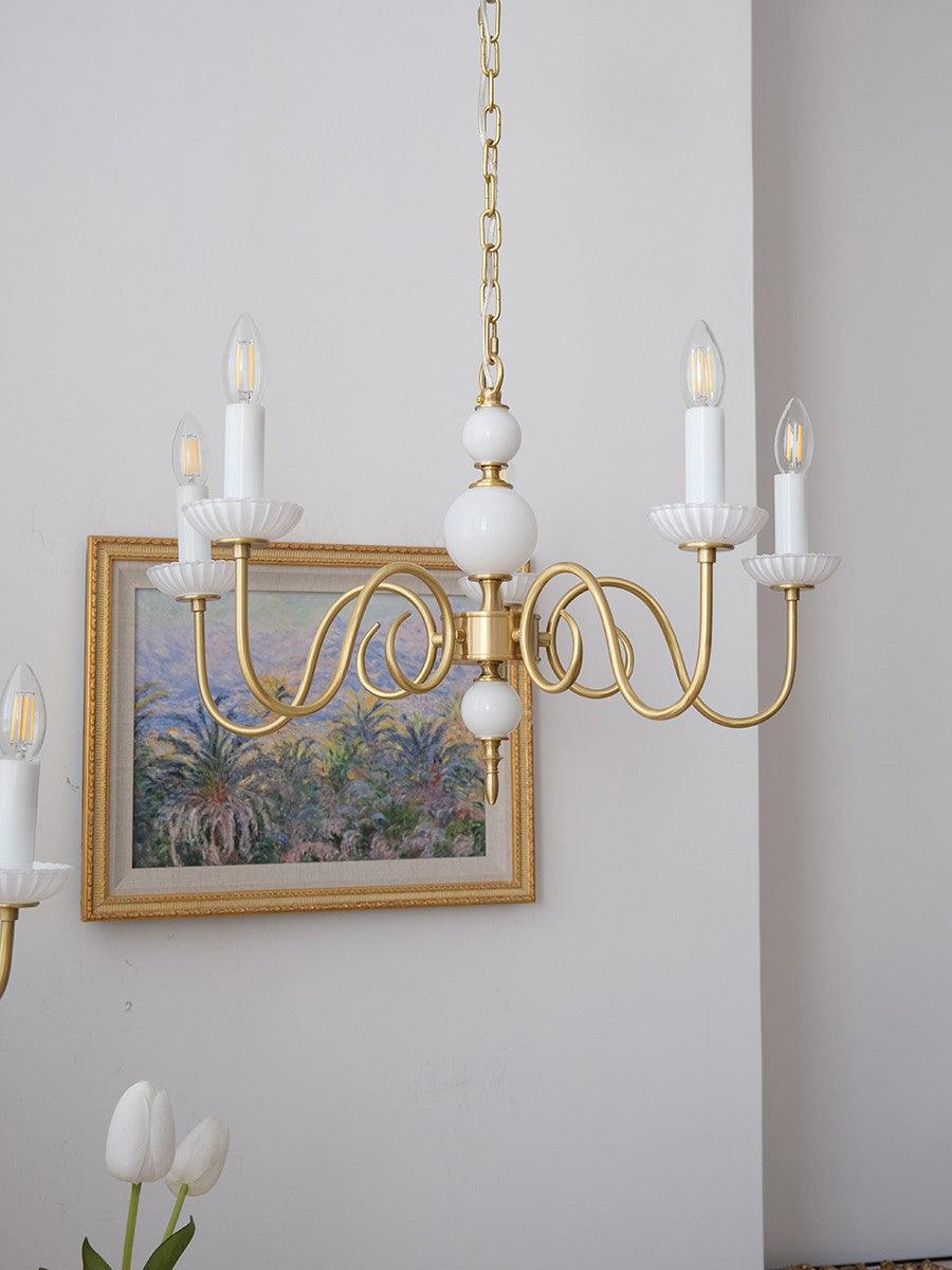 Oriirira Chandelier Carlita Gold Modern Five-Armed