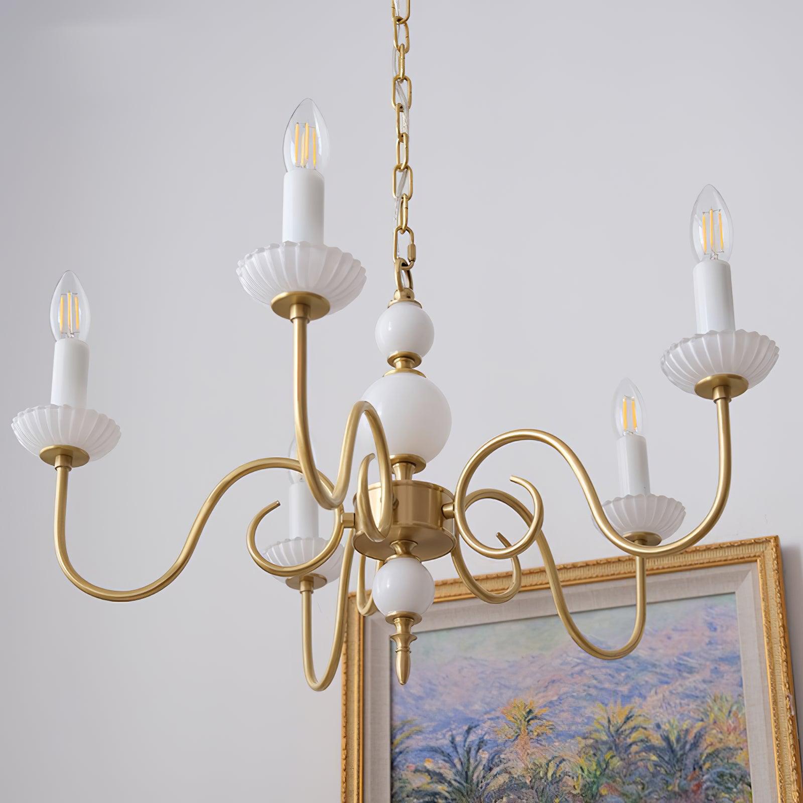 Oriirira Chandelier Carlita Gold Modern Five-Armed