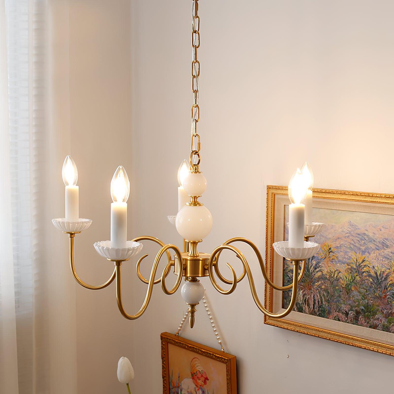 Oriirira Chandelier Carlita Gold Modern Five-Armed