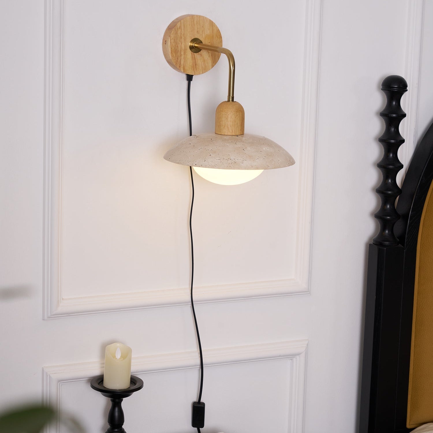 Travelle Travertine Wall Sconce - Neutral Decor