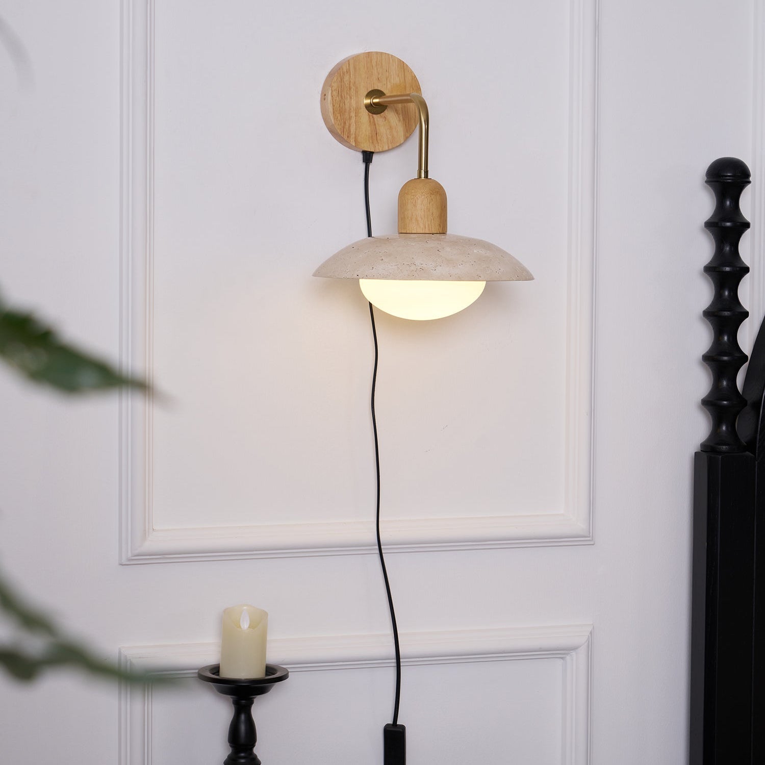Travelle Travertine Wall Sconce - Neutral Decor