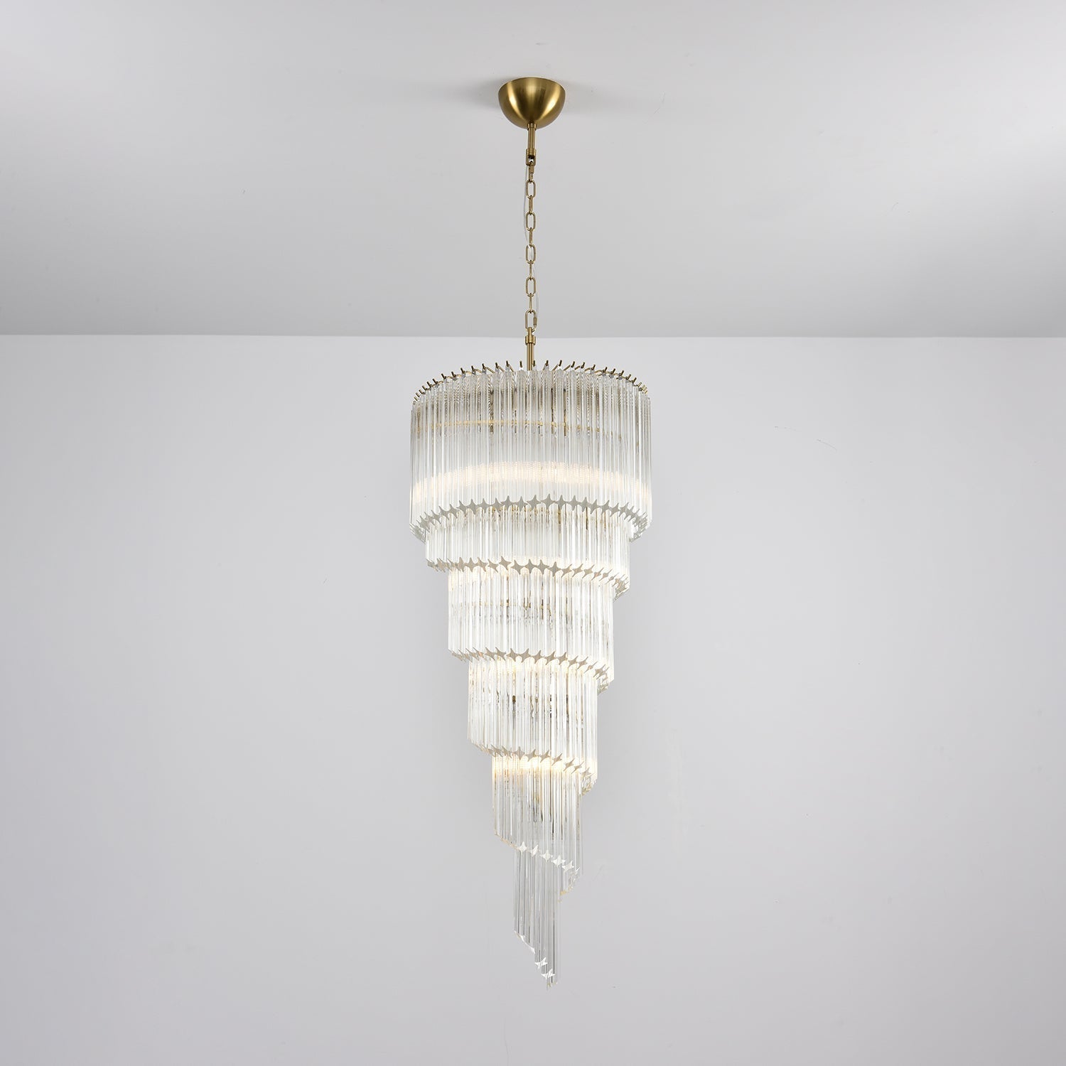 Paisley Spiral Clear Glass Chandelier