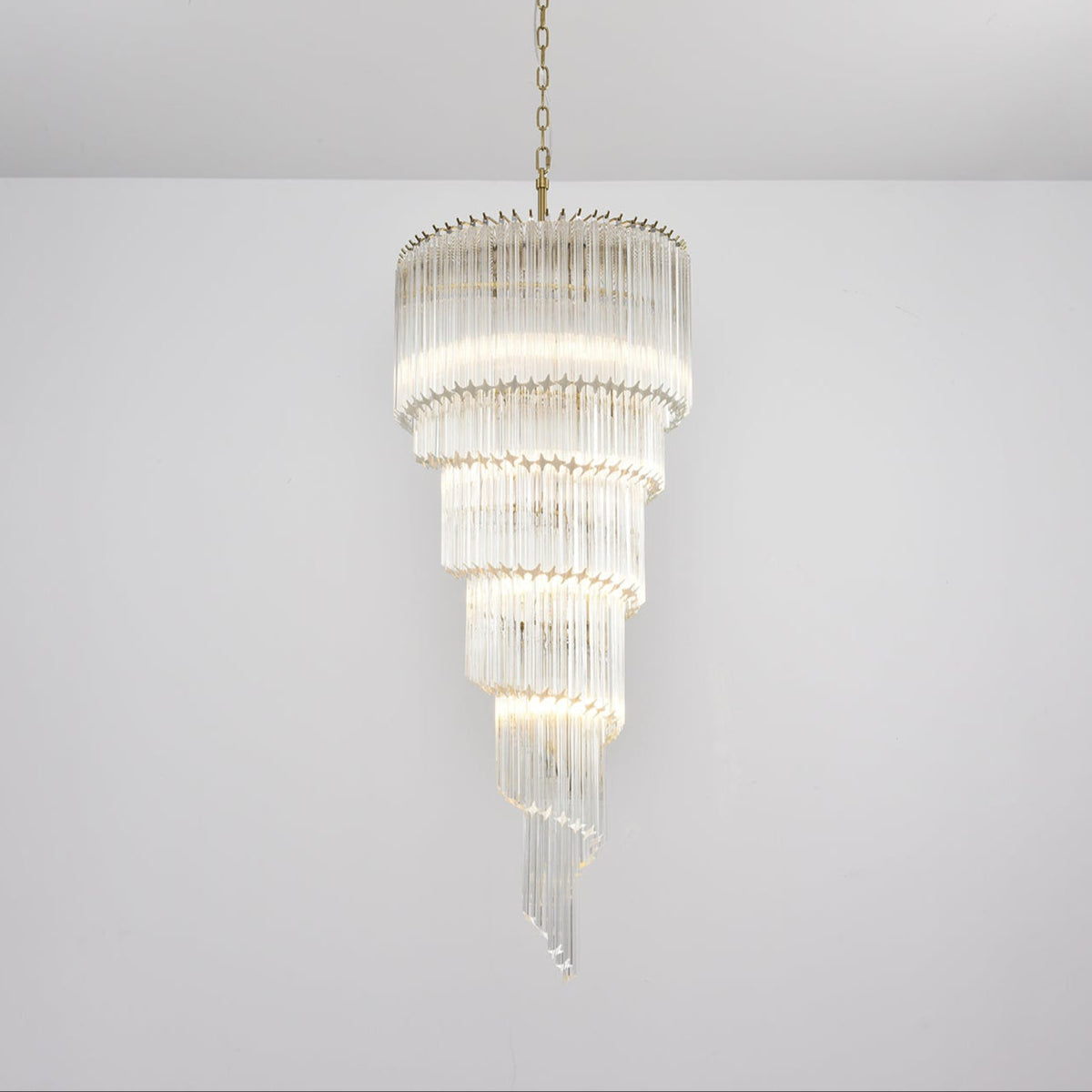 Paisley Spiral Clear Glass Chandelier