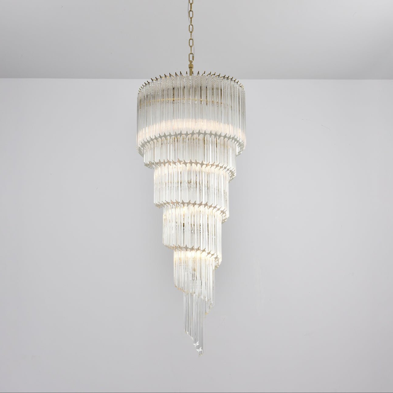 Paisley Spiral Clear Glass Chandelier