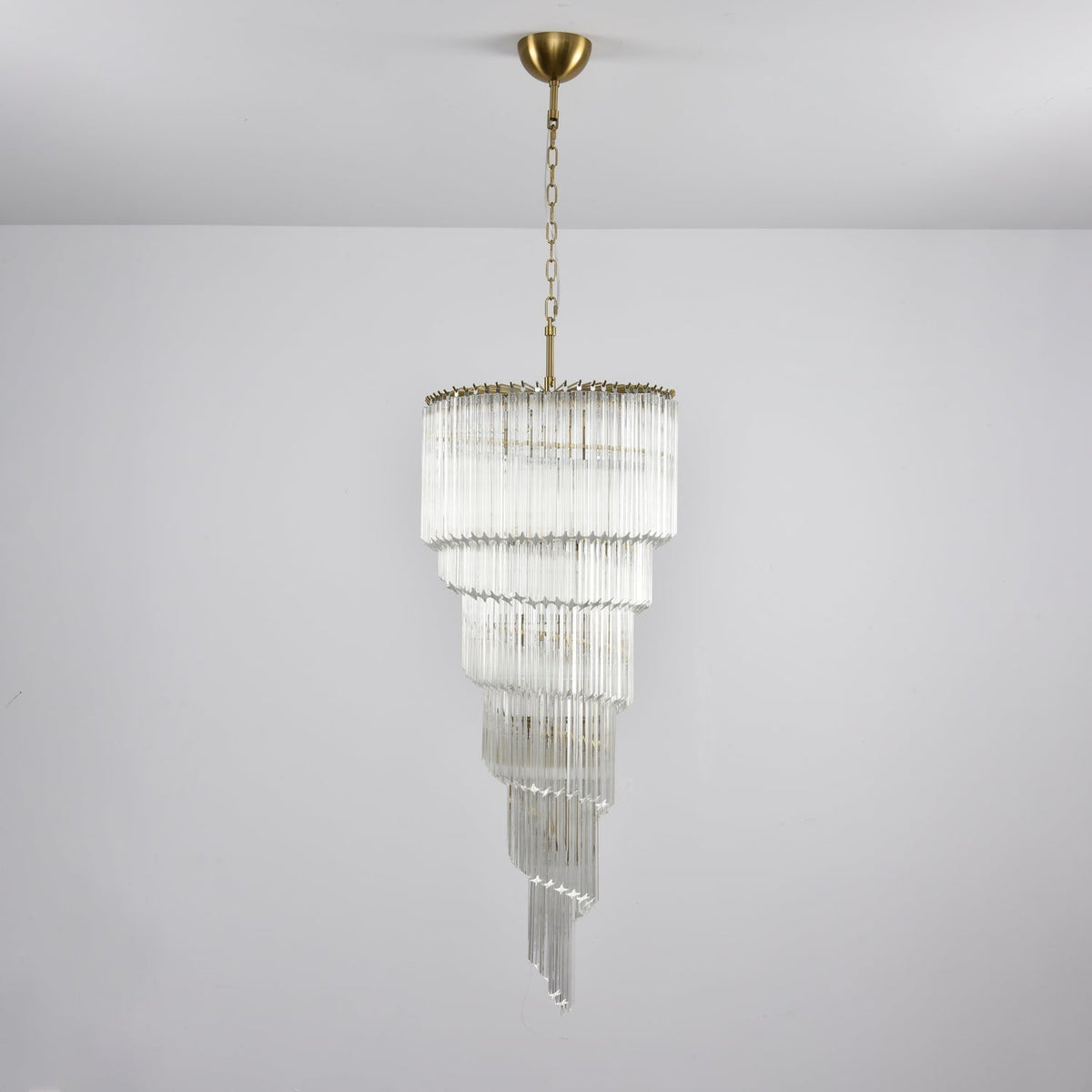 Paisley Spiral Clear Glass Chandelier