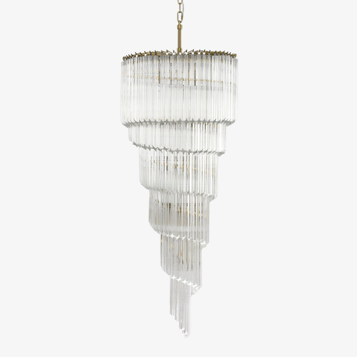 Paisley Spiral Clear Glass Chandelier