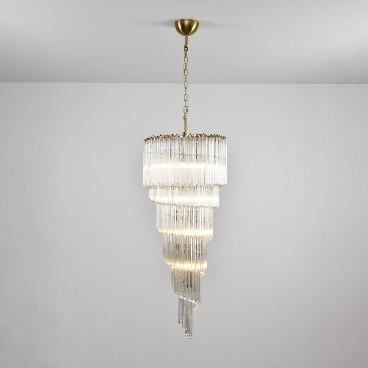 Paisley Spiral Clear Glass Chandelier