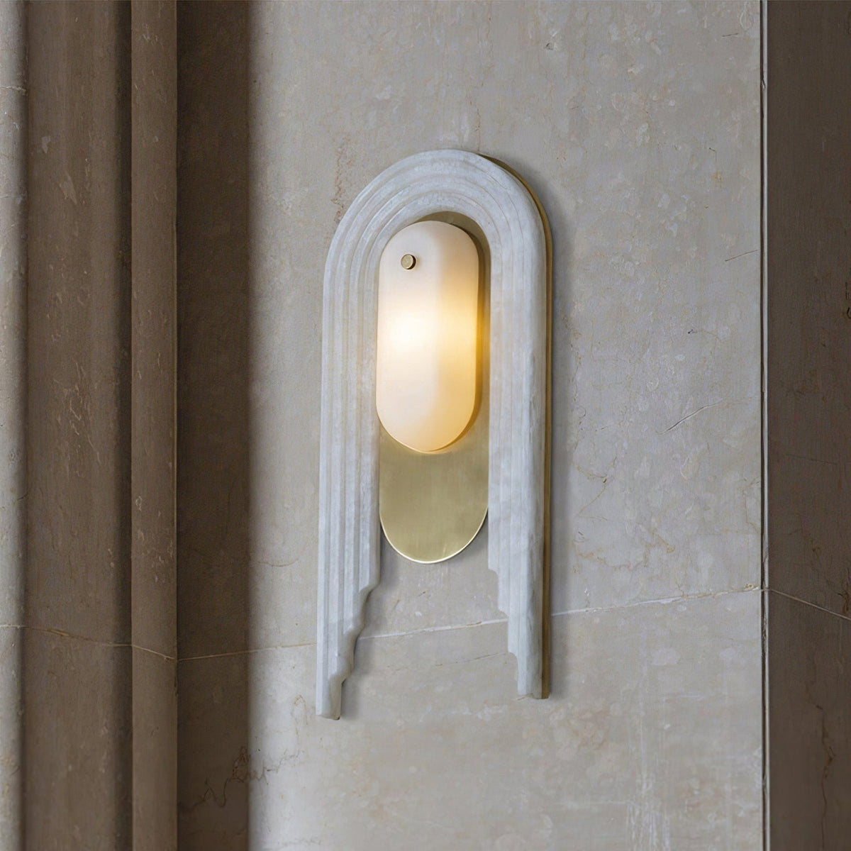 Sytalion Arch Alabaster Wall Light