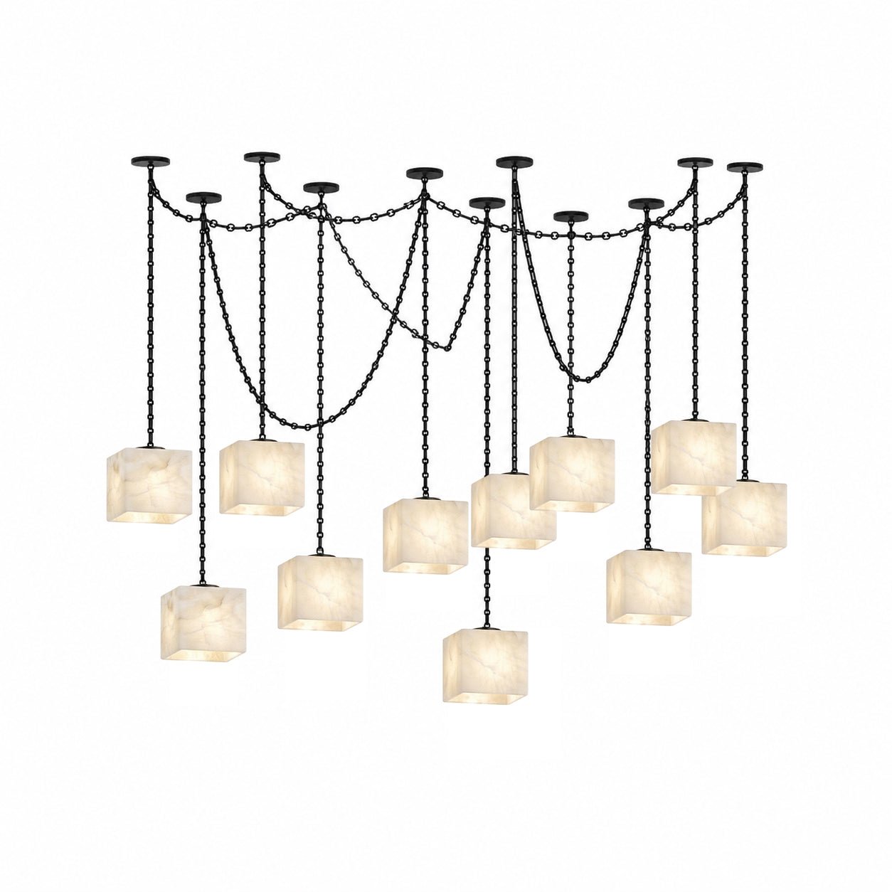 Octavian Cascade Chain Cube Chandelier