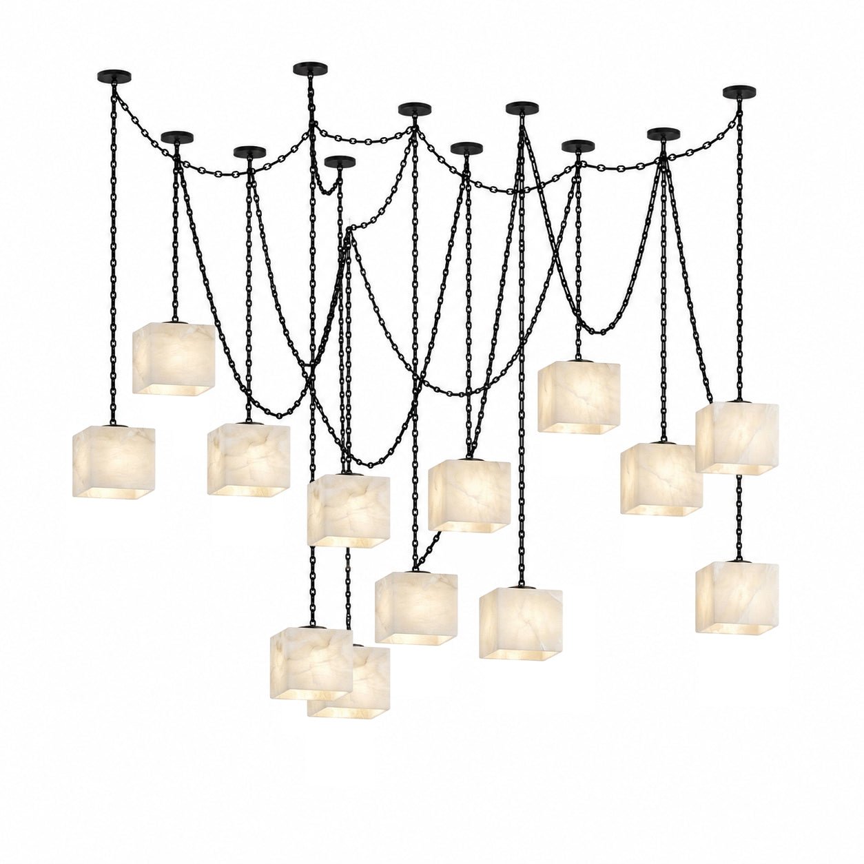 Octavian Cascade Chain Cube Chandelier