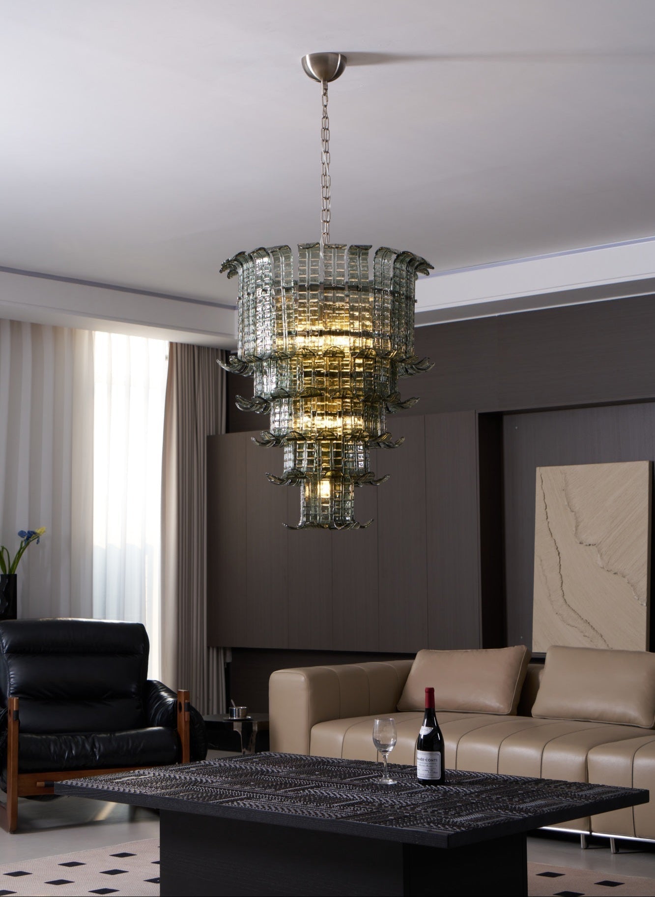 Yisk Chandelier Cascade Murano Glass Tiered Vintage