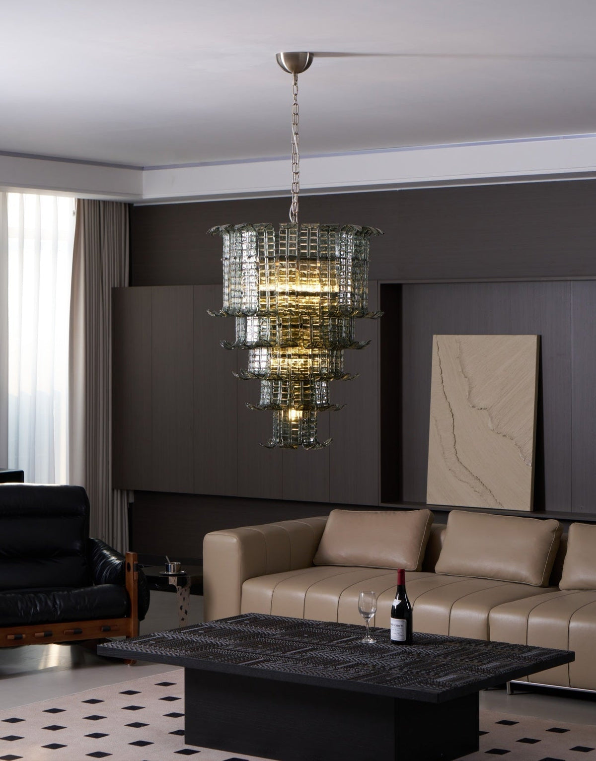 Yisk Chandelier Cascade Murano Glass Tiered Vintage