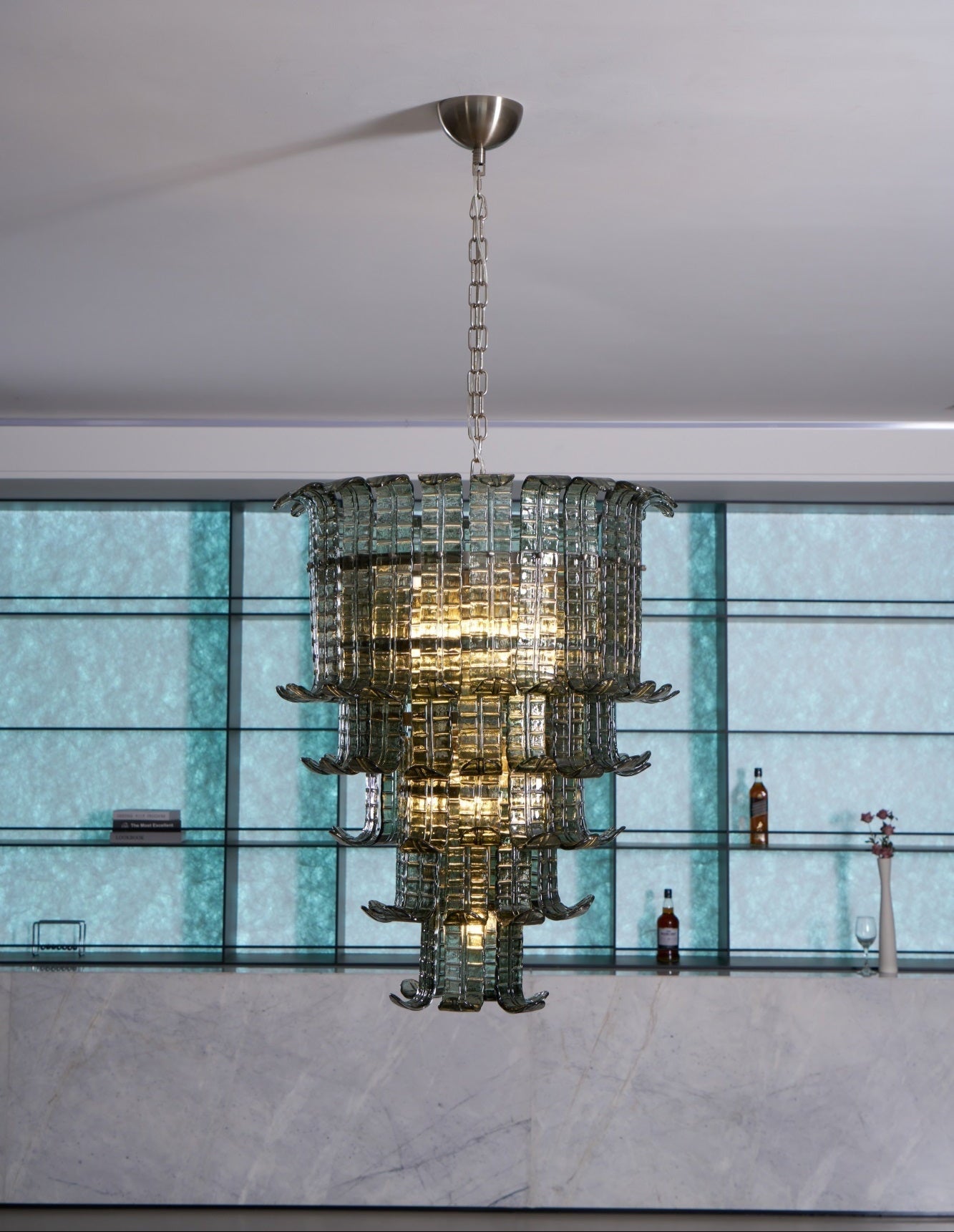 Yisk Chandelier Cascade Murano Glass Tiered Vintage