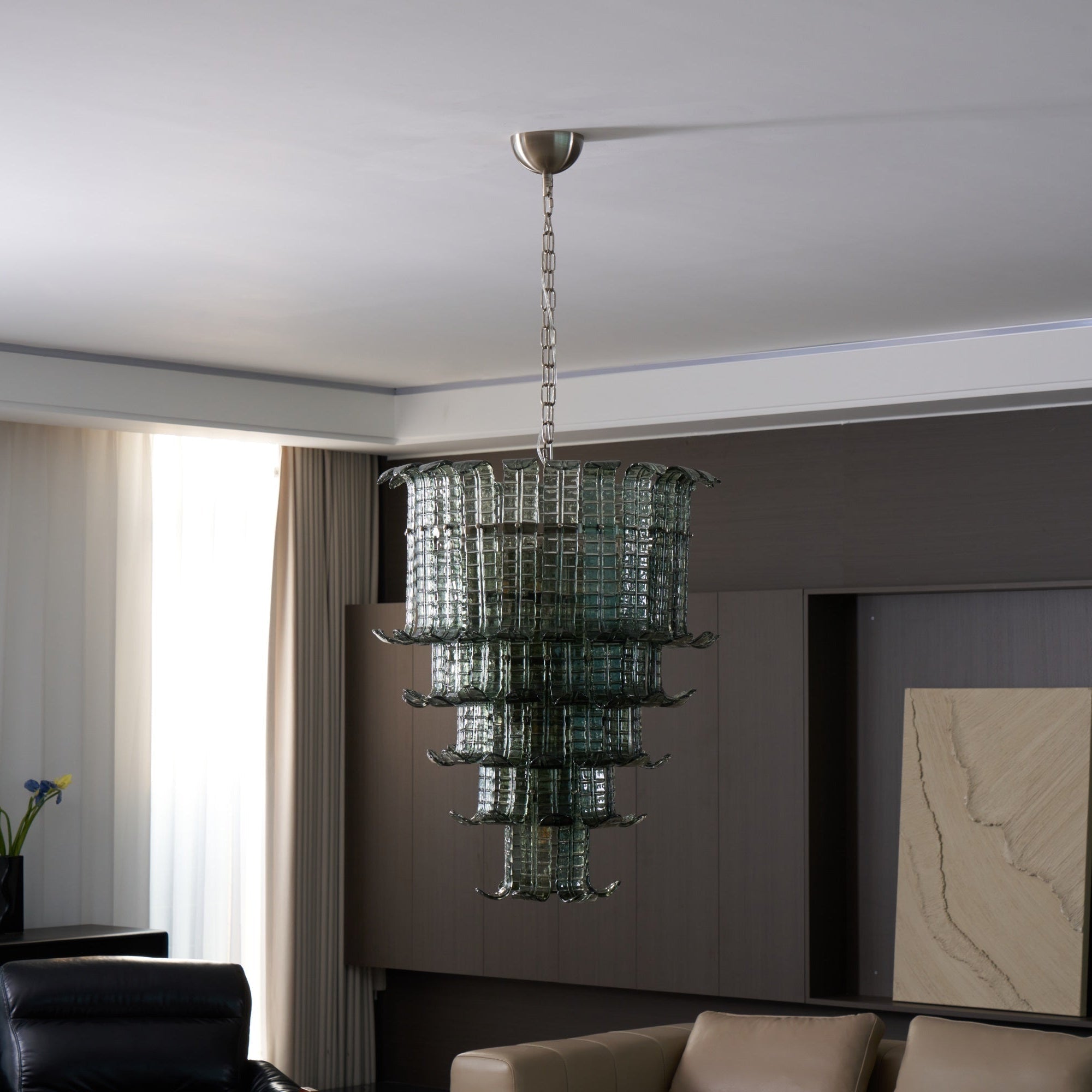 Yisk Chandelier Cascade Murano Glass Tiered Vintage