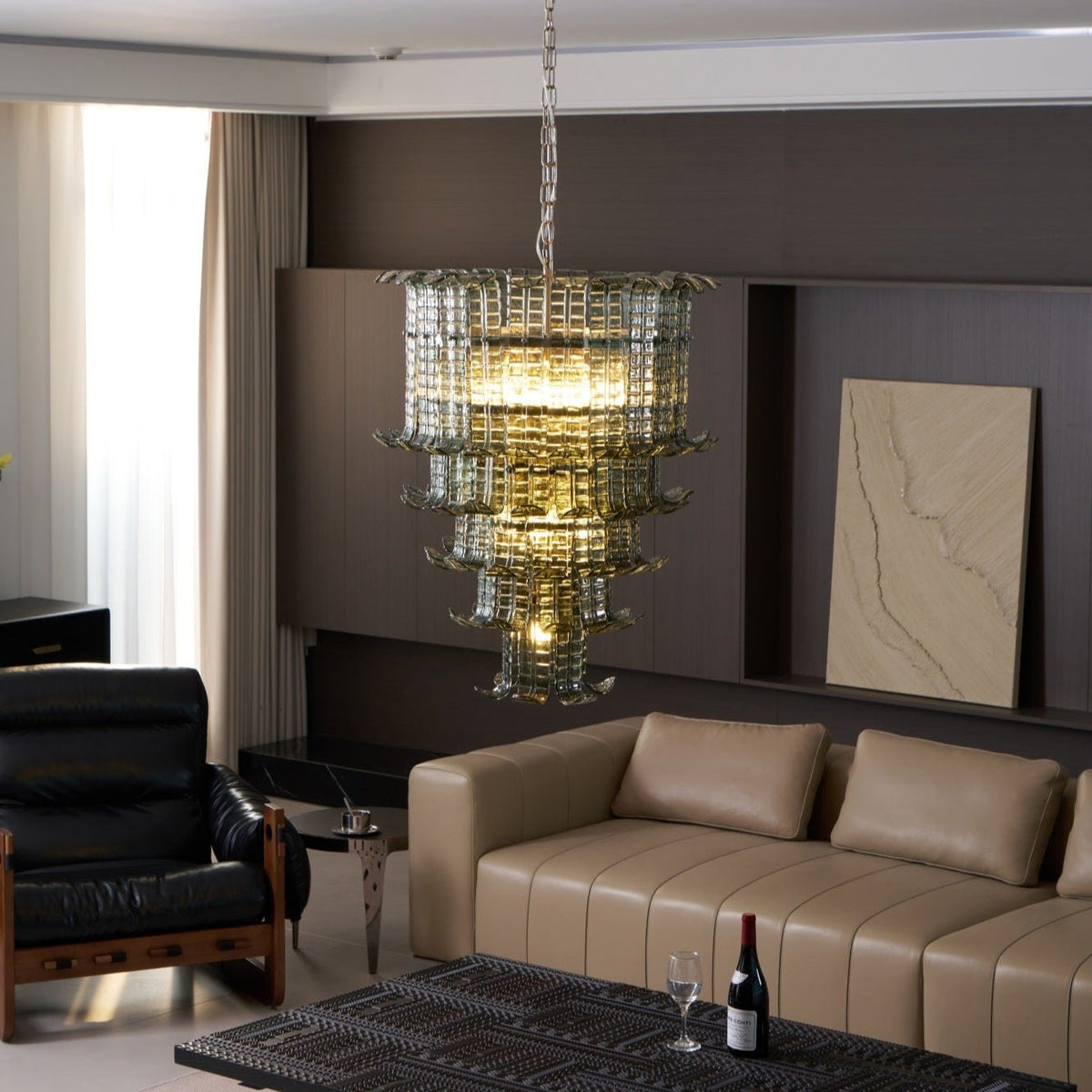 Yisk Chandelier Cascade Murano Glass Tiered Vintage