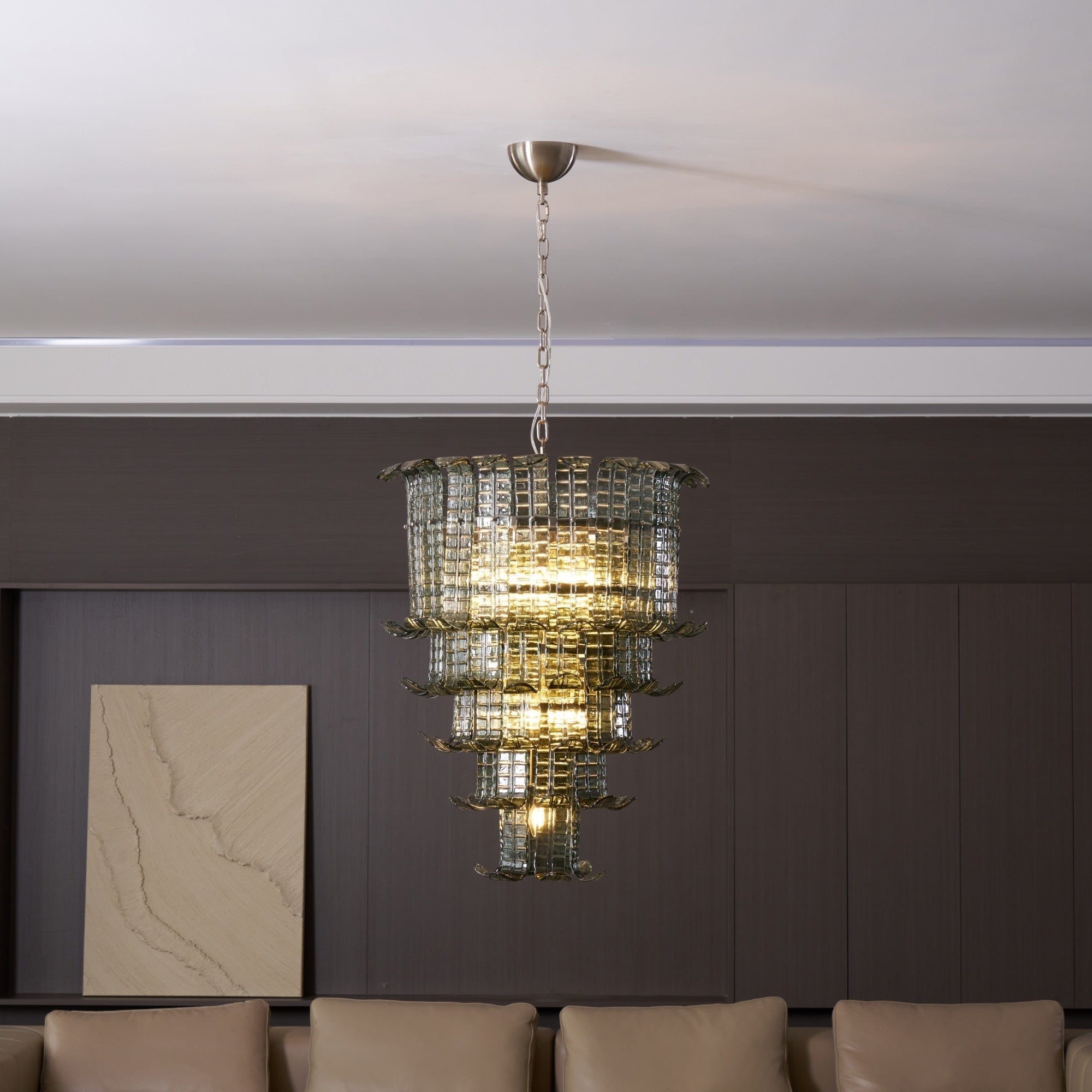 Yisk Chandelier Cascade Murano Glass Tiered Vintage