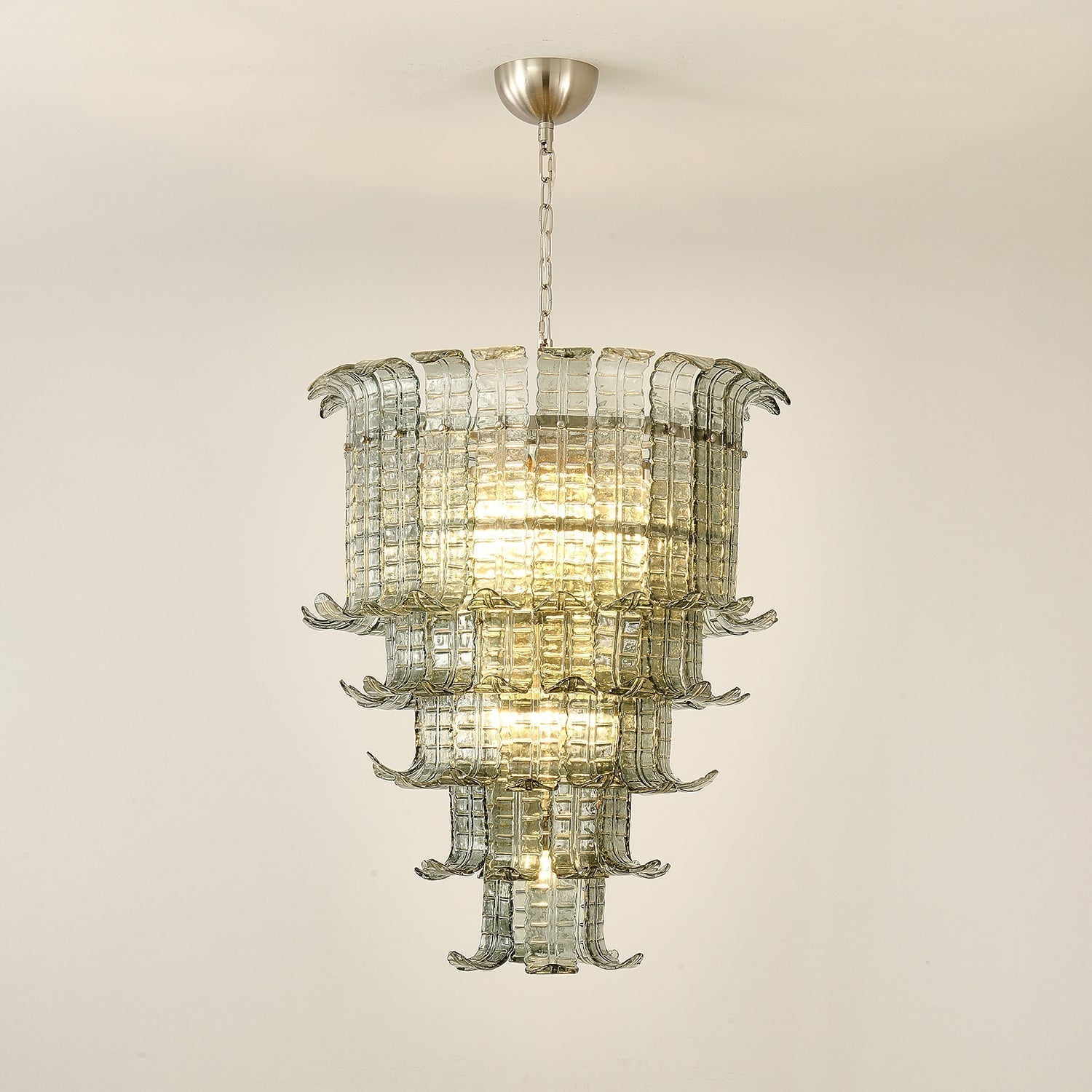 Yisk Chandelier Cascade Murano Glass Tiered Vintage