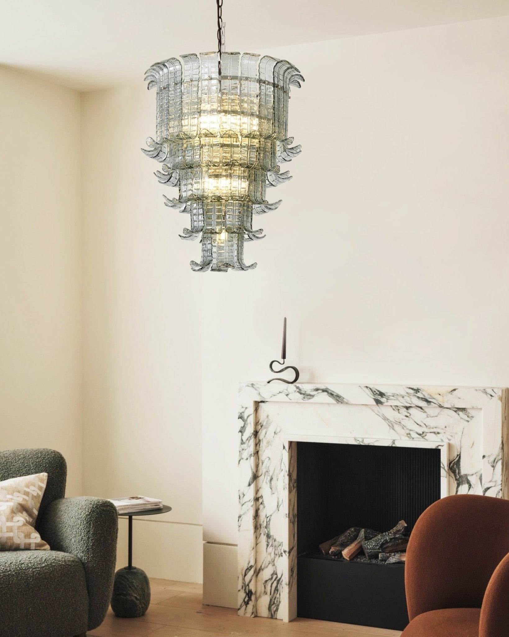 Yisk Chandelier Cascade Murano Glass Tiered Vintage