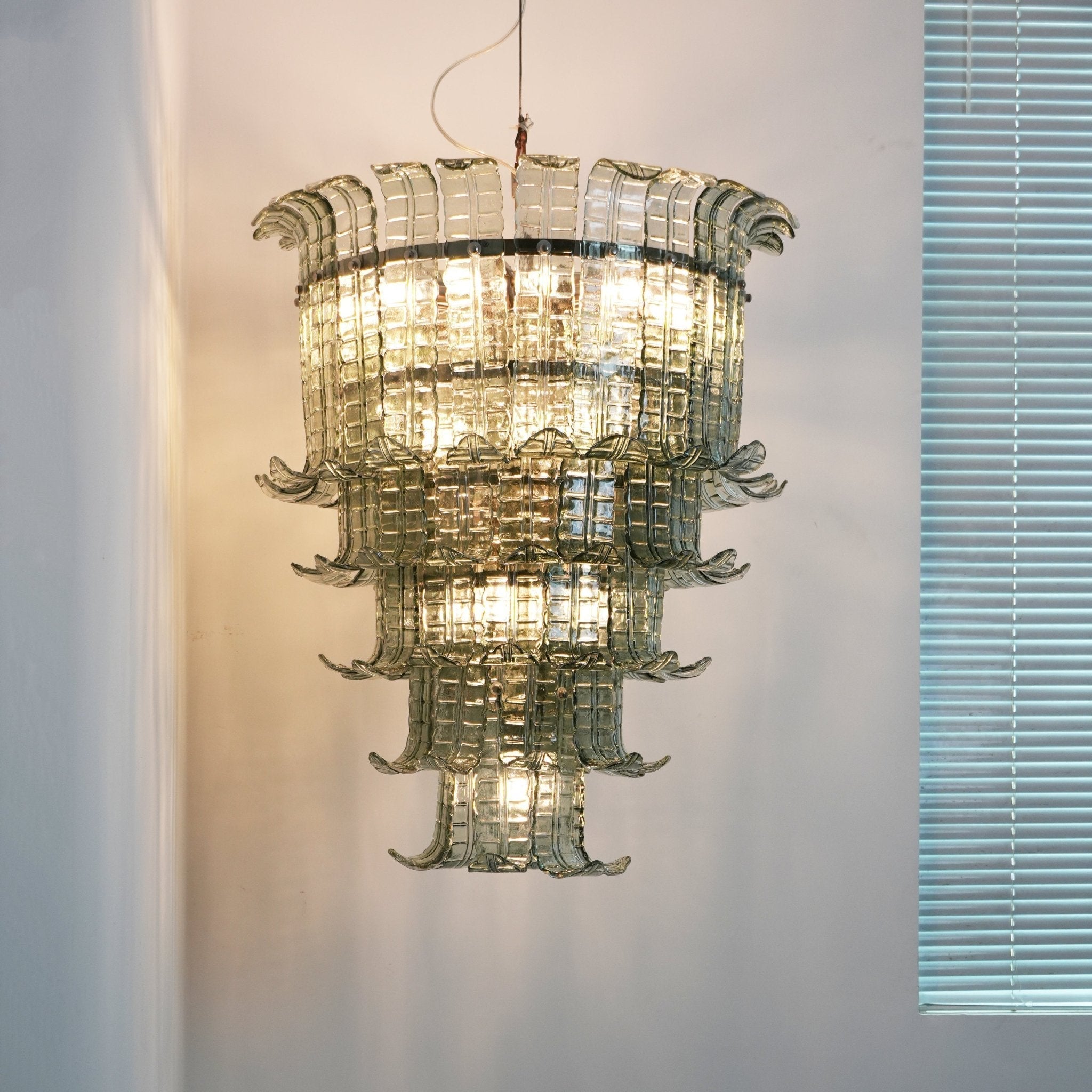 Yisk Chandelier Cascade Murano Glass Tiered Vintage