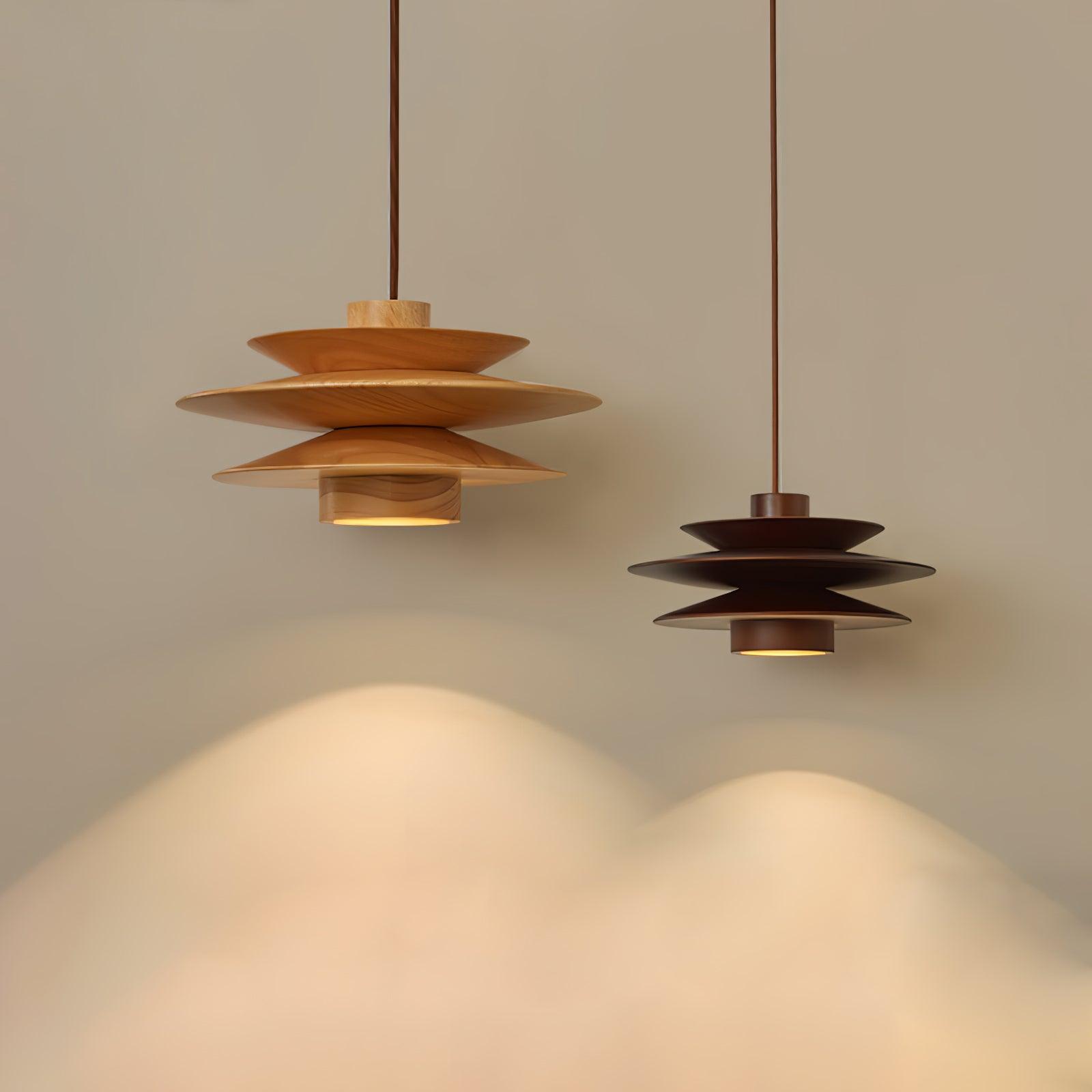 Marshire Wooden Disc Pendant Light
