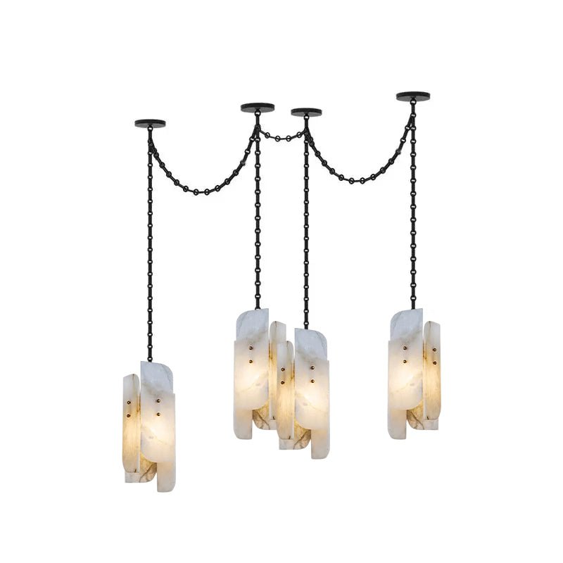 Aurevian Cascading Chain Cluster Chandelier