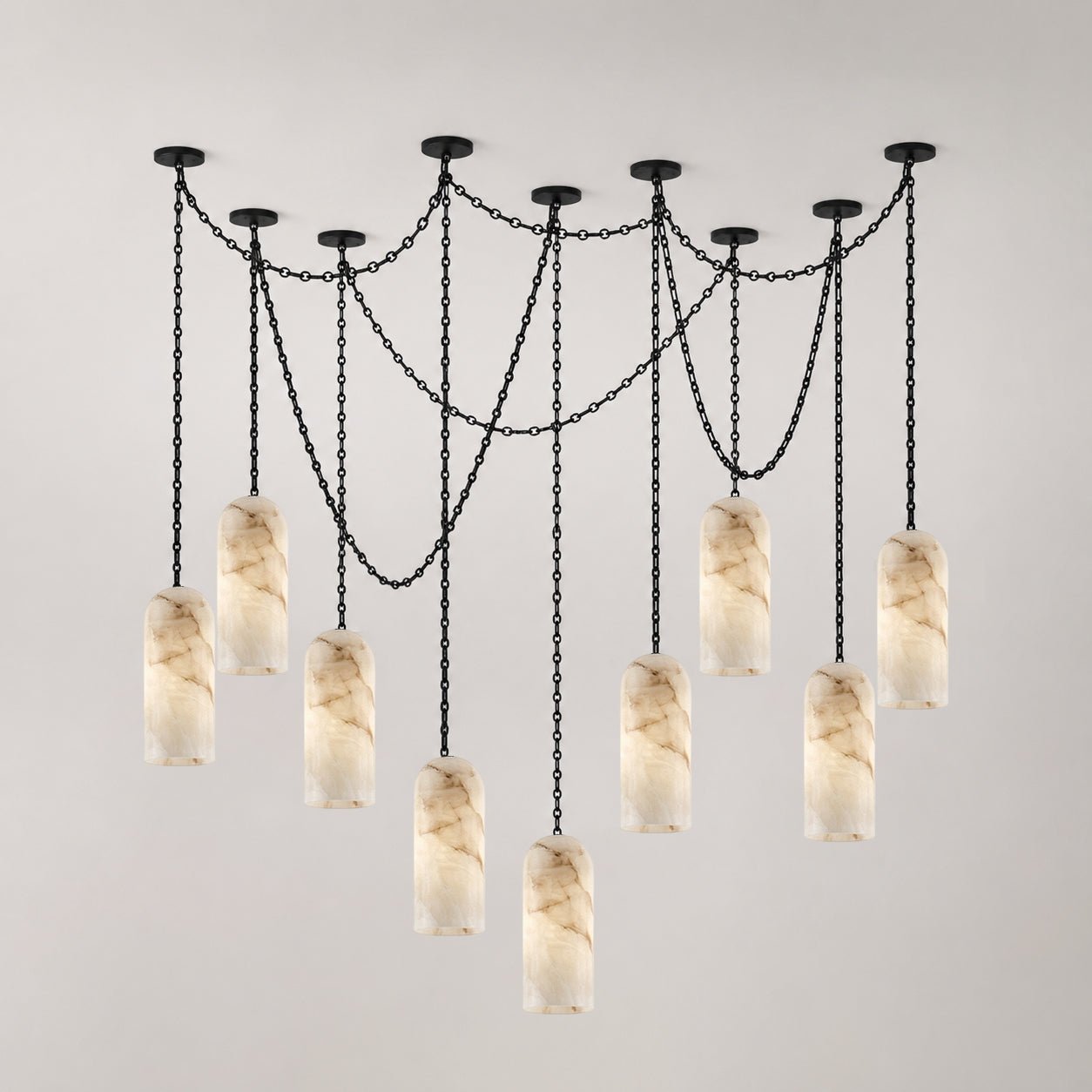 Auberon Cascading Chain Capsule Chandelier