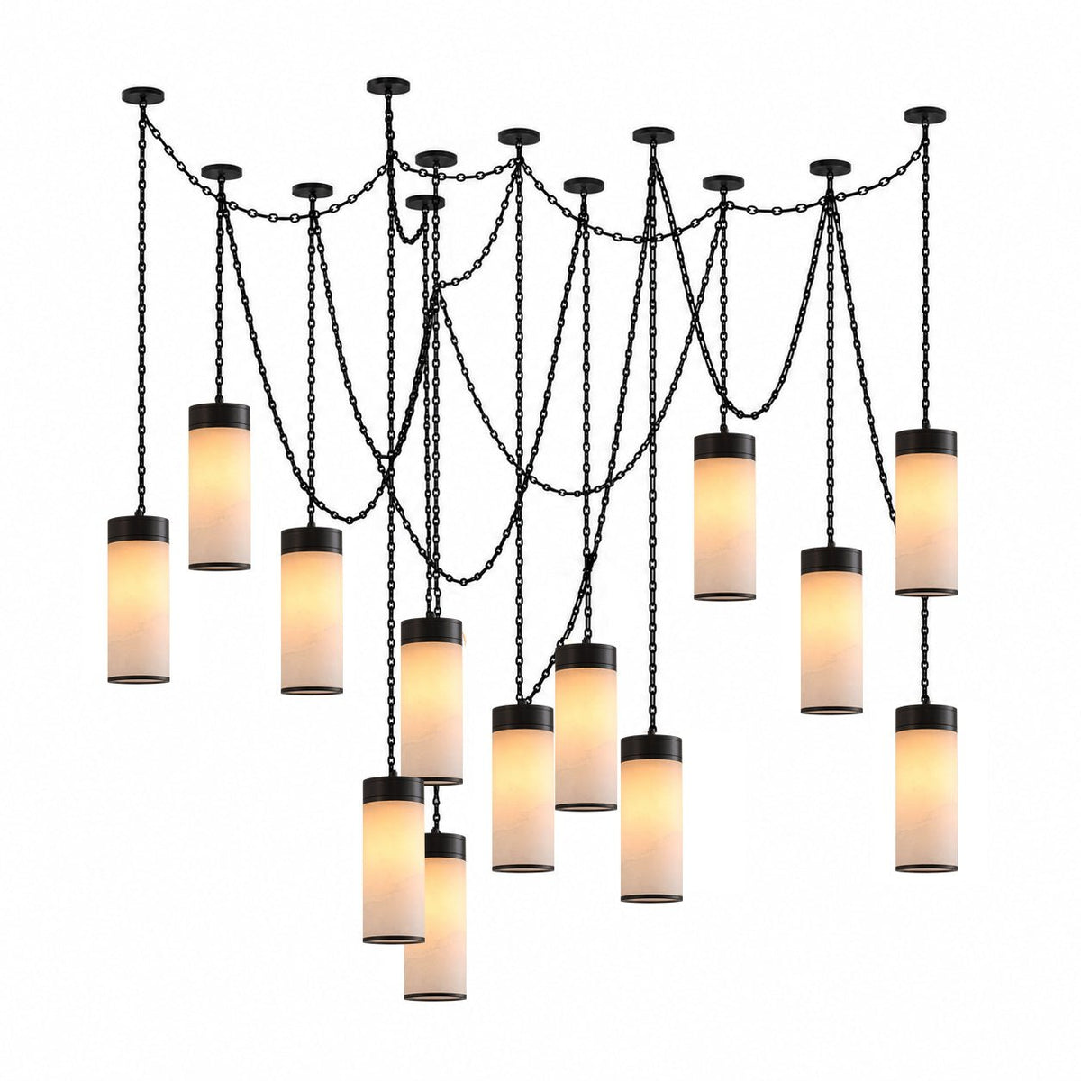 Lysander Cascading Chain Cylinder Chandelier