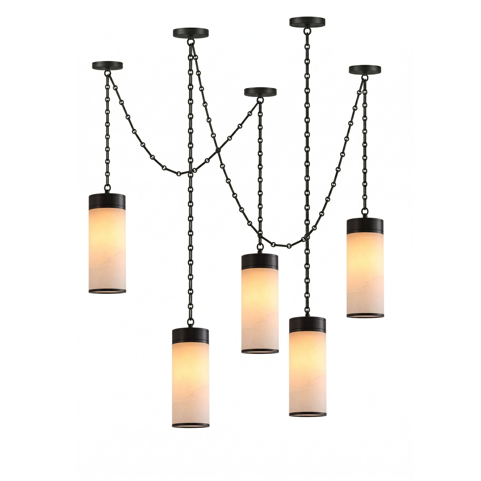 Lysander Cascading Chain Cylinder Chandelier