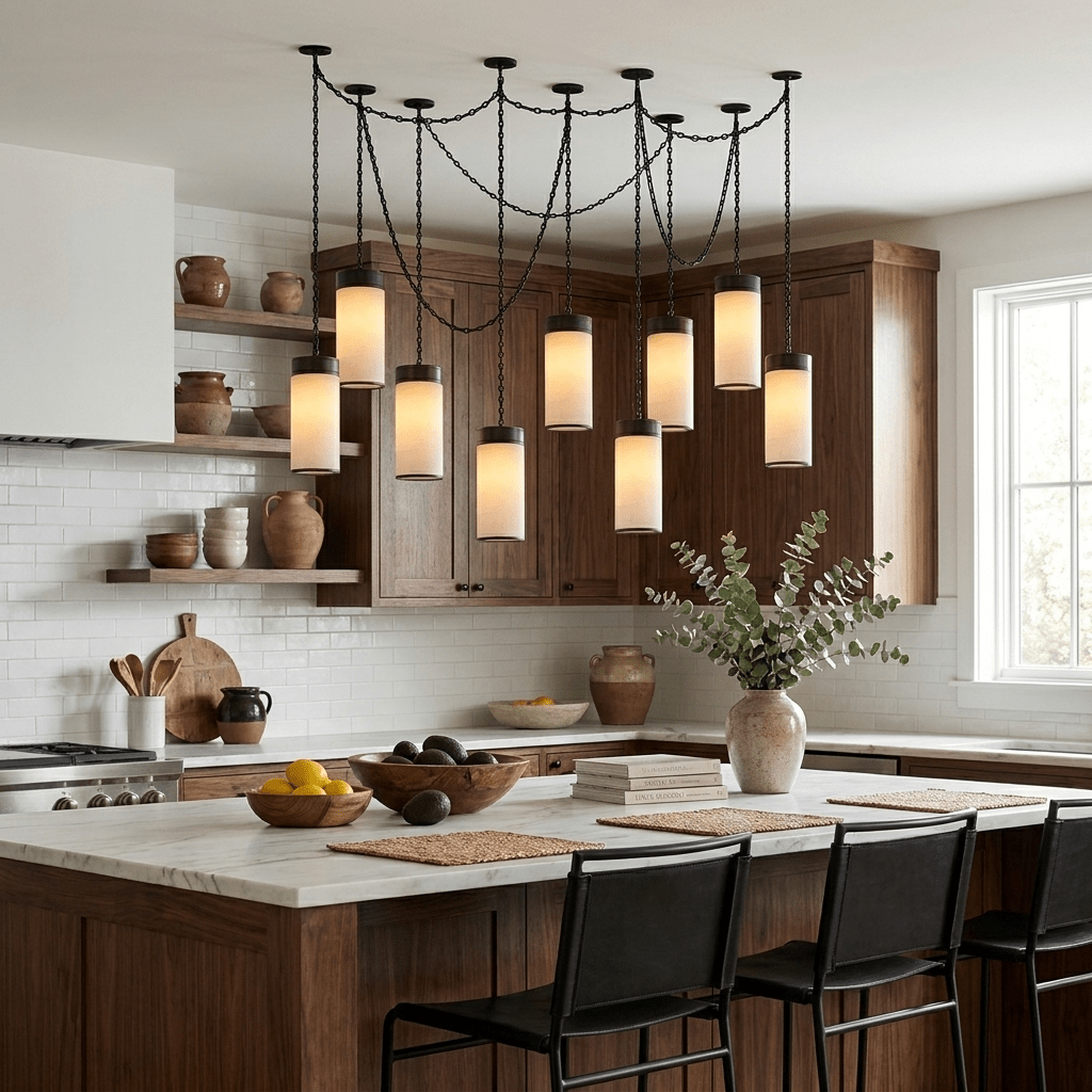 Lysander Cascading Chain Cylinder Chandelier