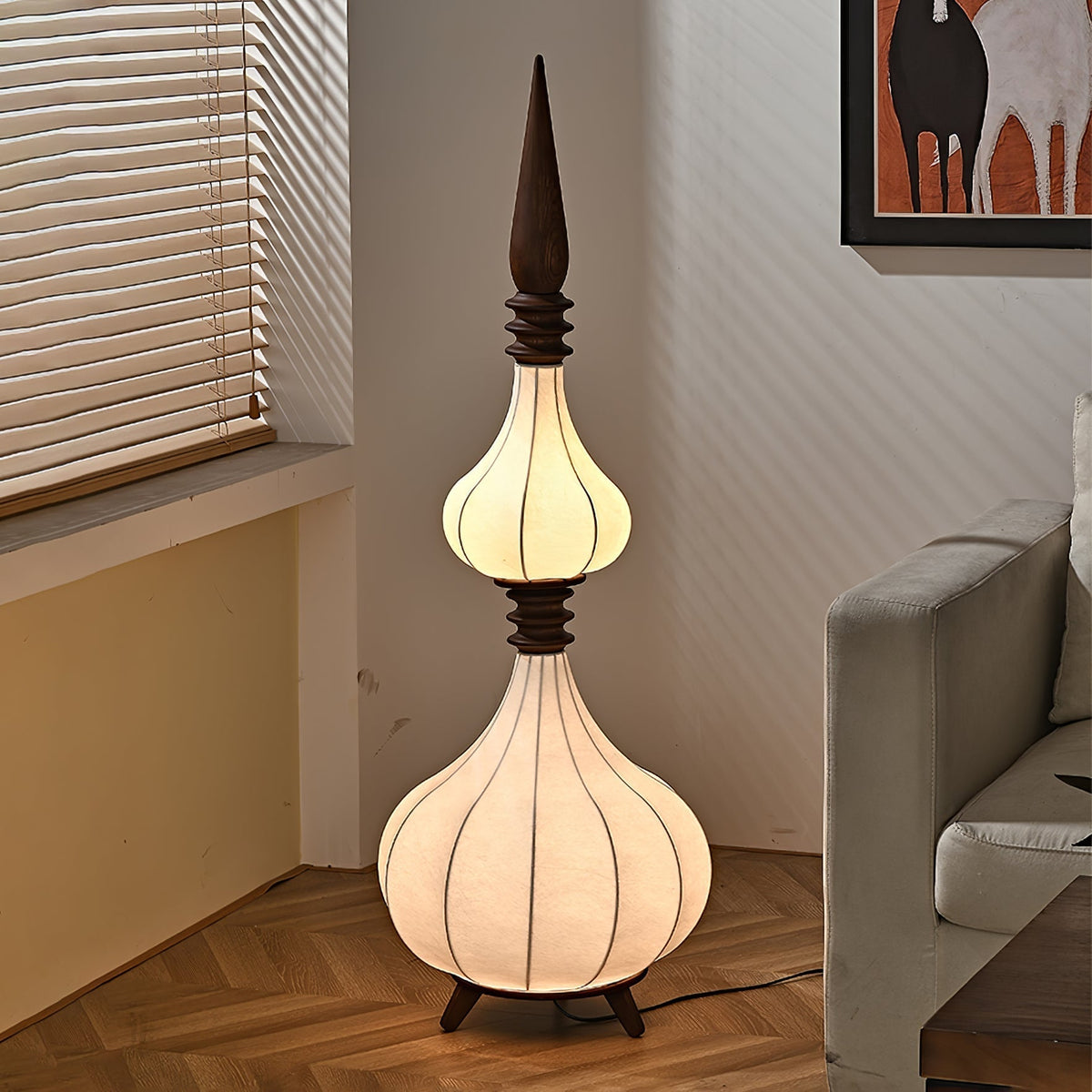 Cetalyra Tiered Gourd Floor Lamp